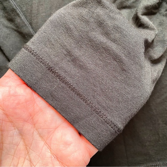 🤎 OLSEN BROWN BLUE GREEN MULTI 2-in1 FRONT TIE LONG SLEEVE PULLOVER TOP! - Picture 10 of 13